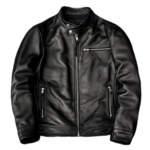 Premium Black Leather Biker Jacket for Men Image