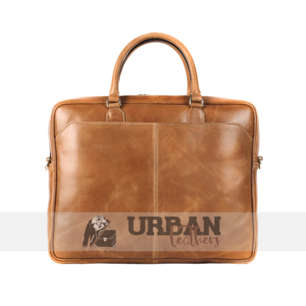 Retro cowhide leather laptop bag with comfortable shoulder strap