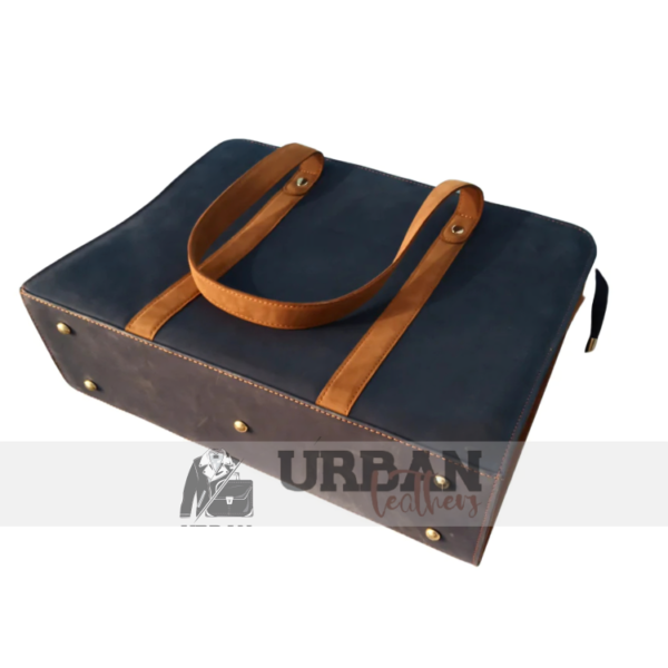 The Luxury Leather Business Tote for Women is a sleek, spacious bag with a padded laptop compartment and multiple pockets, perfect for work and travel.