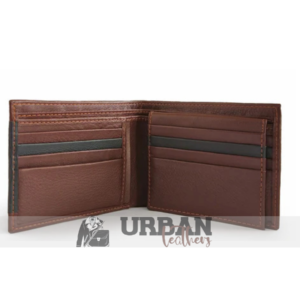 Brown croc-embossed leather wallet for men with a sleek design