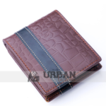 Brown Croc-Embossed Leather Wallet Image