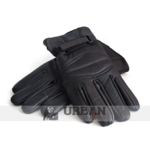 Premium black leather winter gloves for men with a sleek design