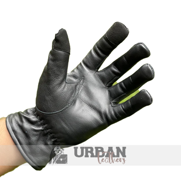 Premium Black Leather Gloves for Men and Women – stylish, warm, and comfortable winter accessory.