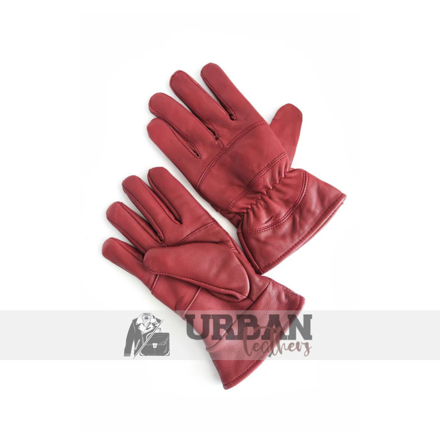 Premium Red Leather Gloves for Men and Women stylish and warm.