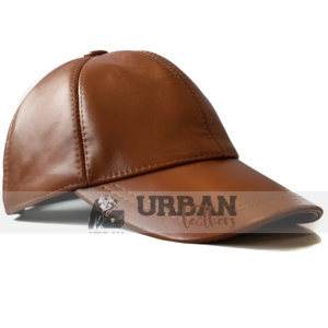 Leather Baseball Cap for Men - Stylish Brown Leather Hat