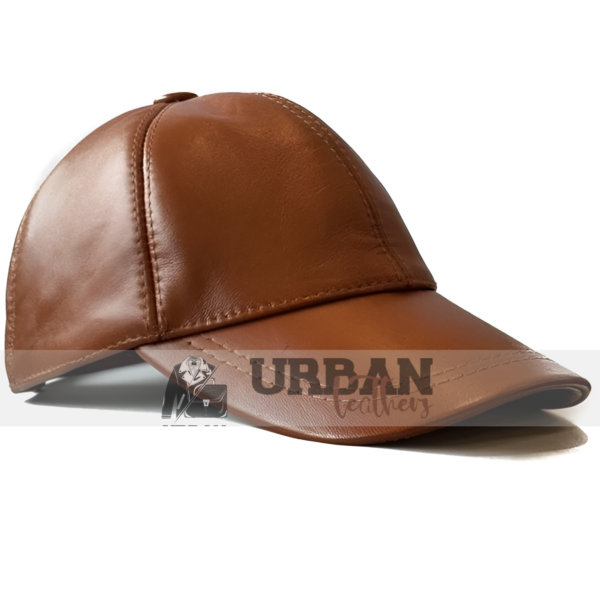 Leather Baseball Cap for Men - Stylish Brown Leather Hat