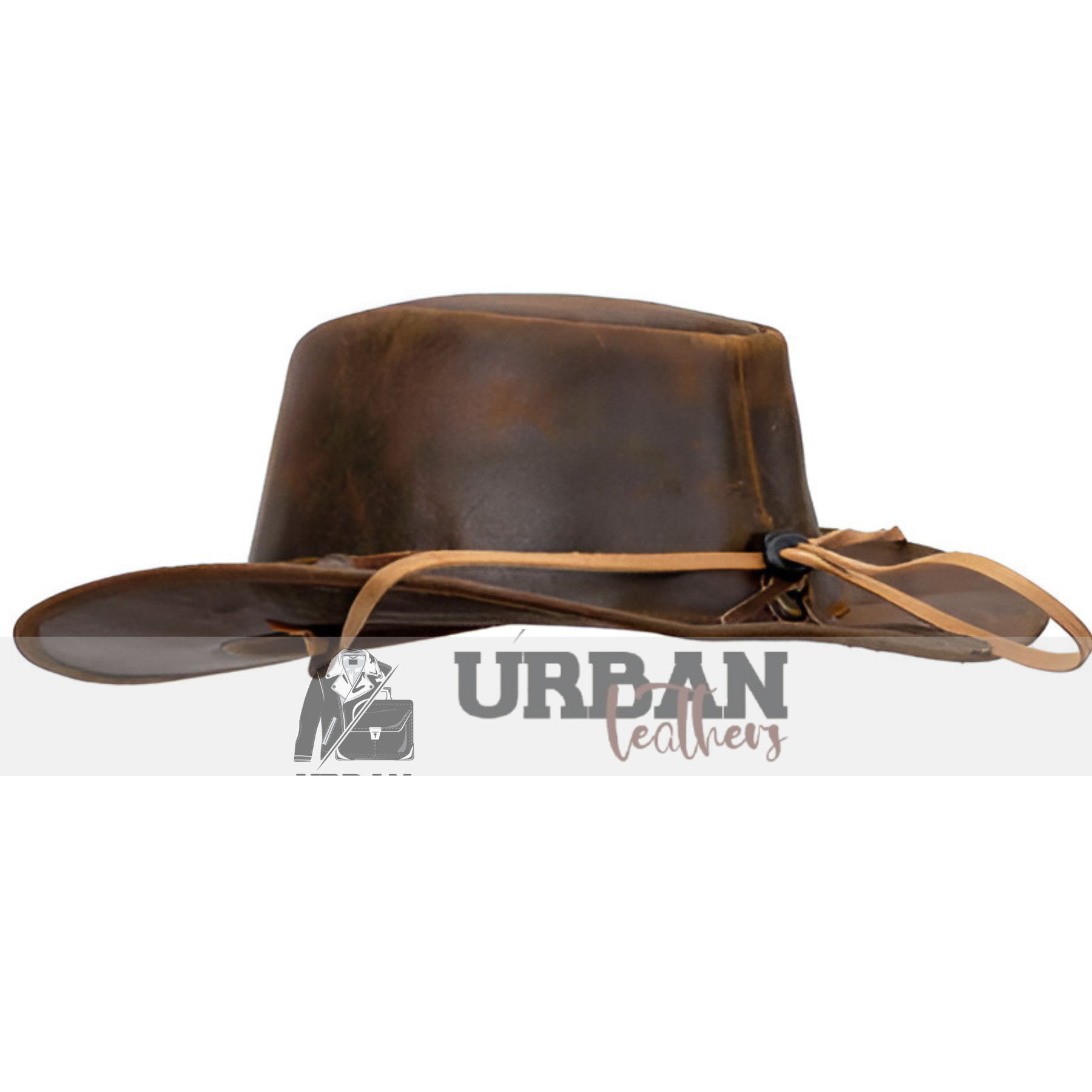 Handcrafted Genuine Leather Western Cowboy Hat with rustic charm and timeless style.