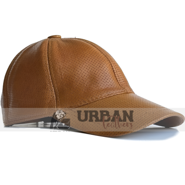 Leather Baseball Cap for Men - Stylish Brown Leather Hat