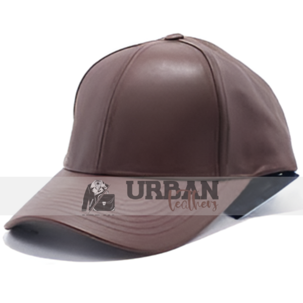 Leather Baseball Cap for Men - Stylish Brown Leather Ha