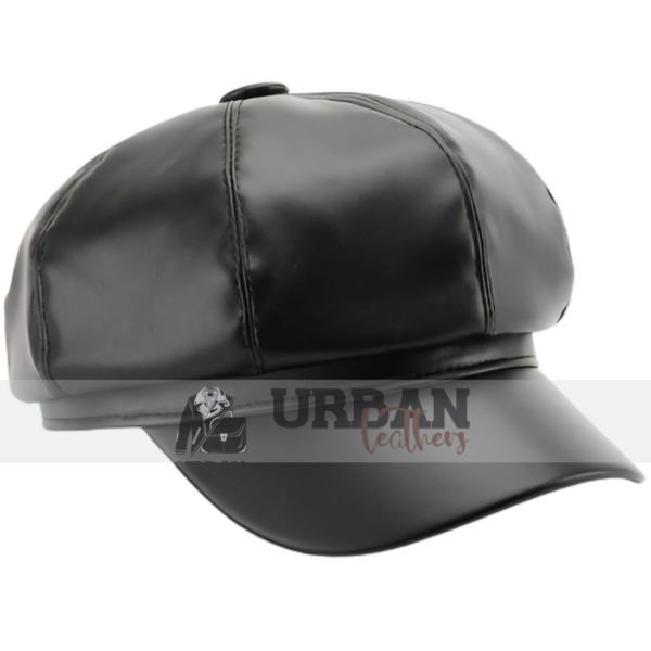 Women's outdoor leather beret flat cap for a stylish and durable look.