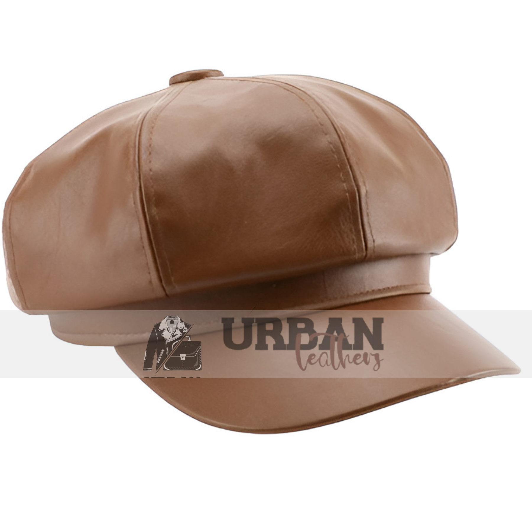 Women's outdoor leather beret flat cap for a stylish and durable look.